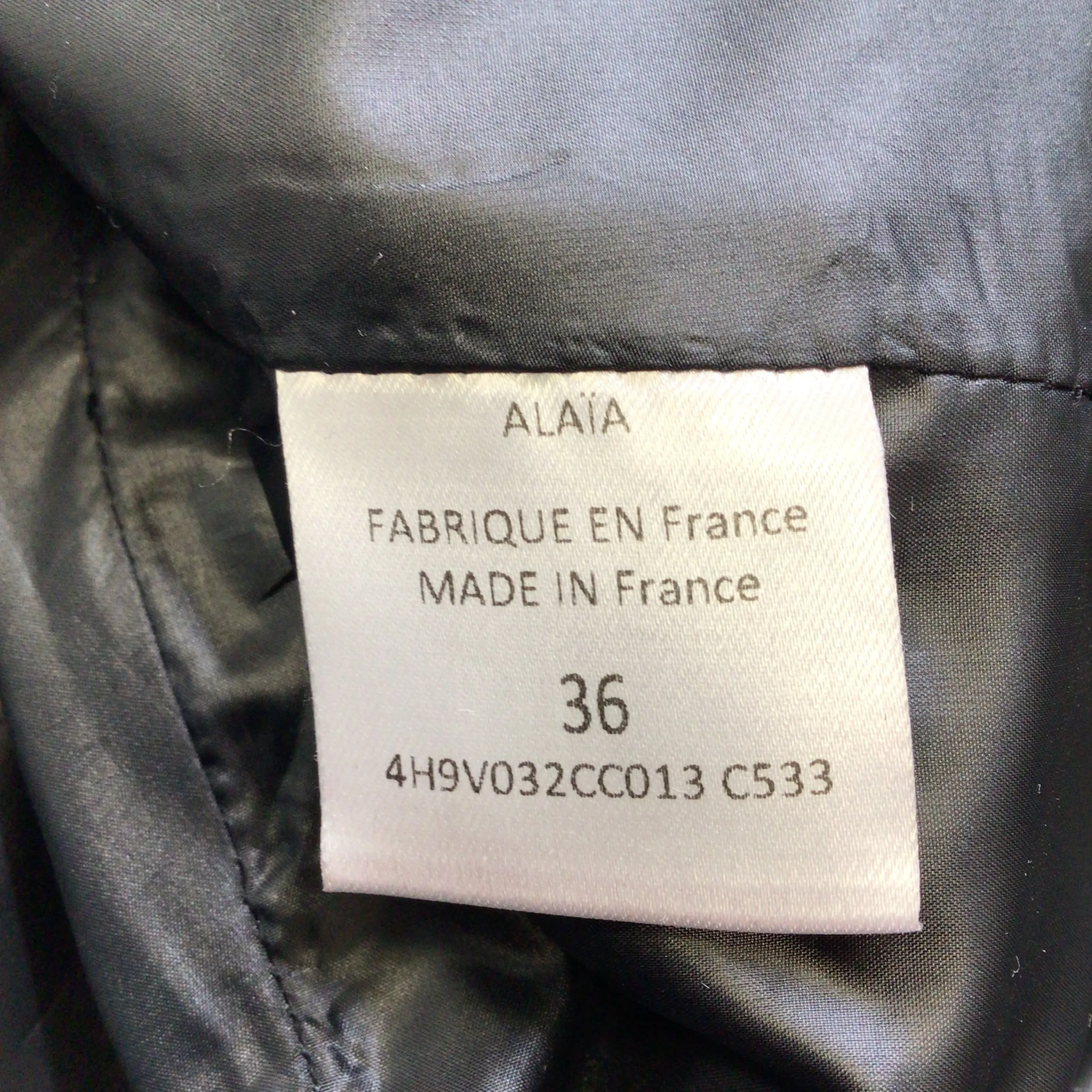 Alaia Navy Blue Full Zip Lambskin Leather Jacket