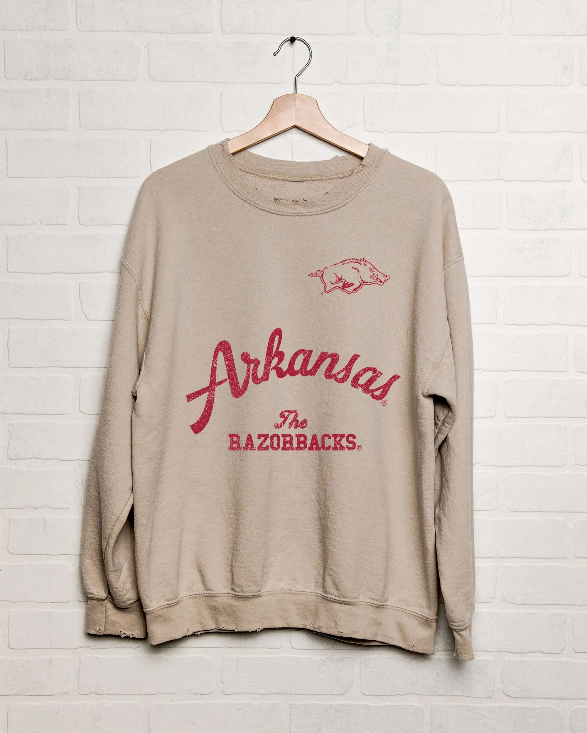 Arkansas Razorbacks Quality Sand Thrifted Sweatshirt