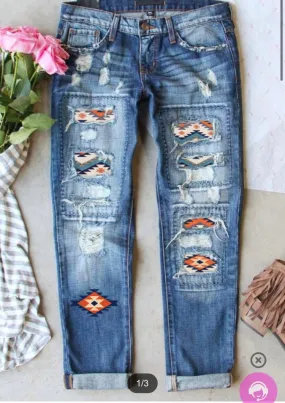 Aztec Patchwork Jeans