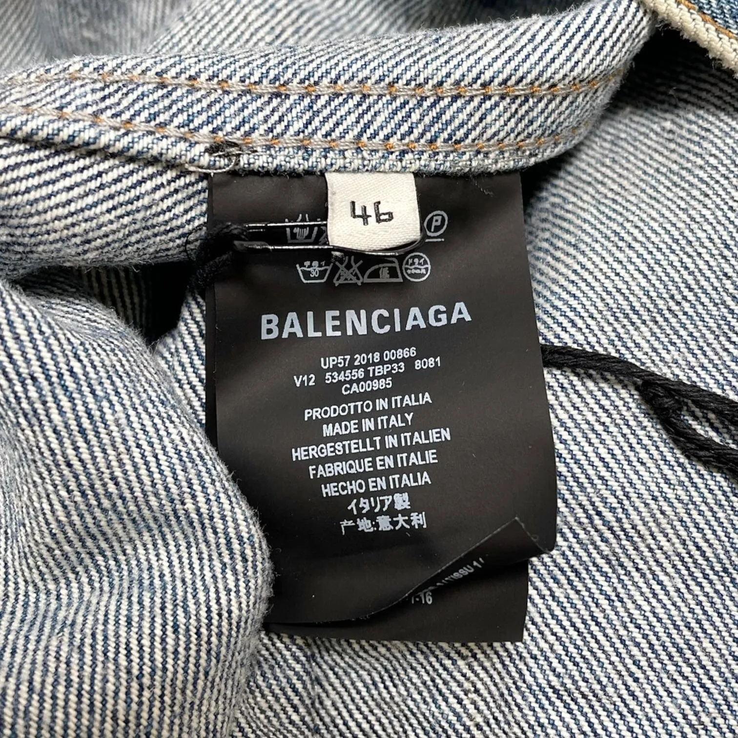 Balenciaga 2018 Graffiti Denim Jacket Indigo Multi