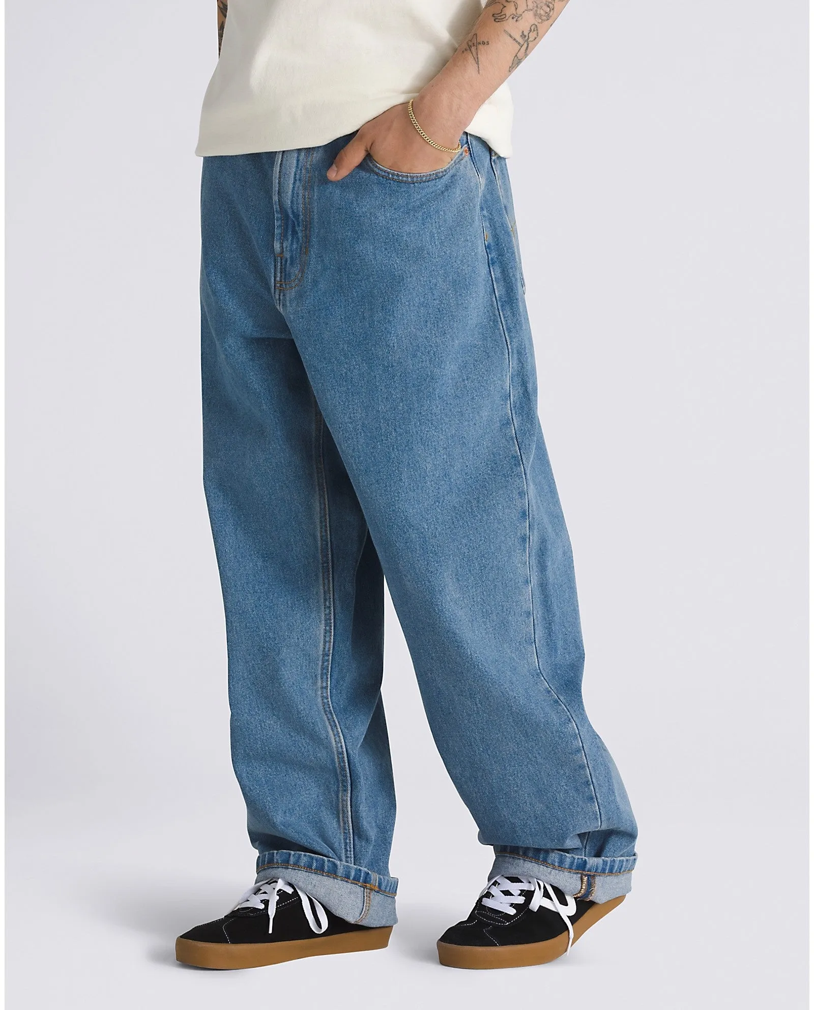 Check-5 Baggy Denim Pants - Stonewash Blue