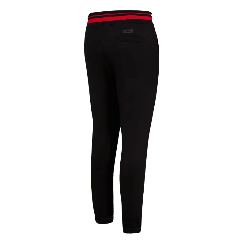 CLARK ATLANTA UNIVERSITY CLASSIC MEN'S STACKED LOGO SWEATPANT (BLACK/RED/BLACK)