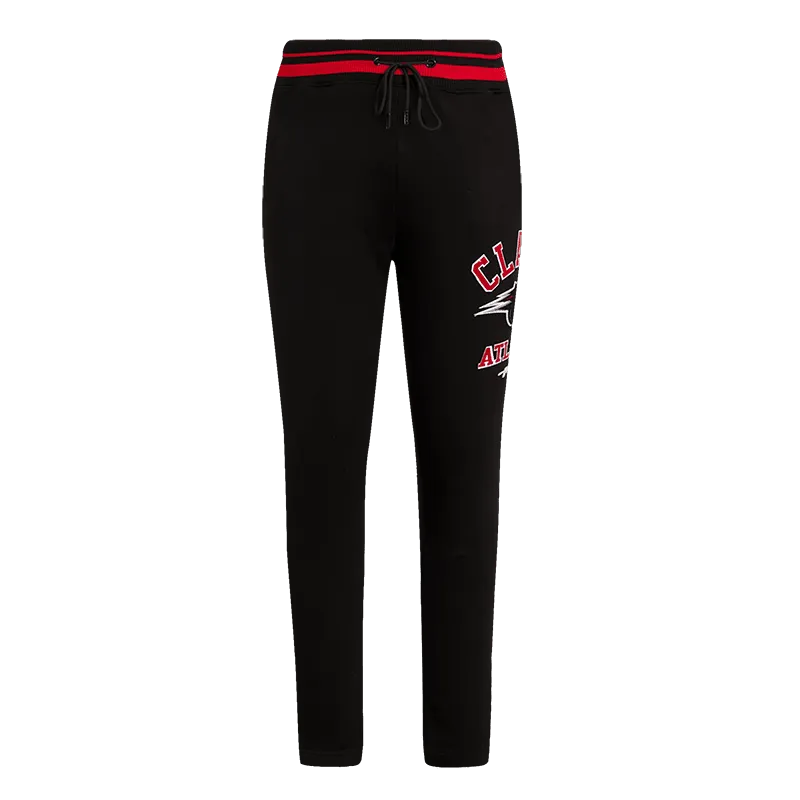 CLARK ATLANTA UNIVERSITY CLASSIC MEN'S STACKED LOGO SWEATPANT (BLACK/RED/BLACK)