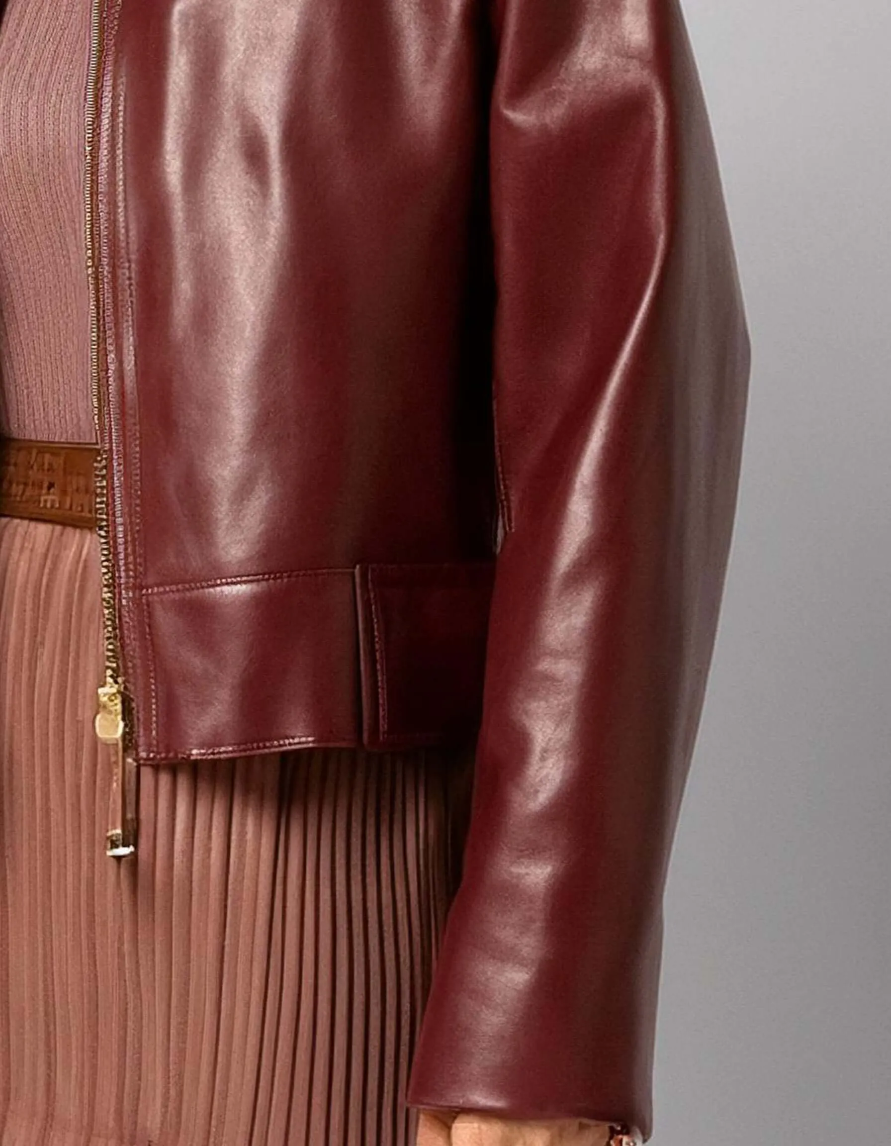 Deep Red Leather Jacket