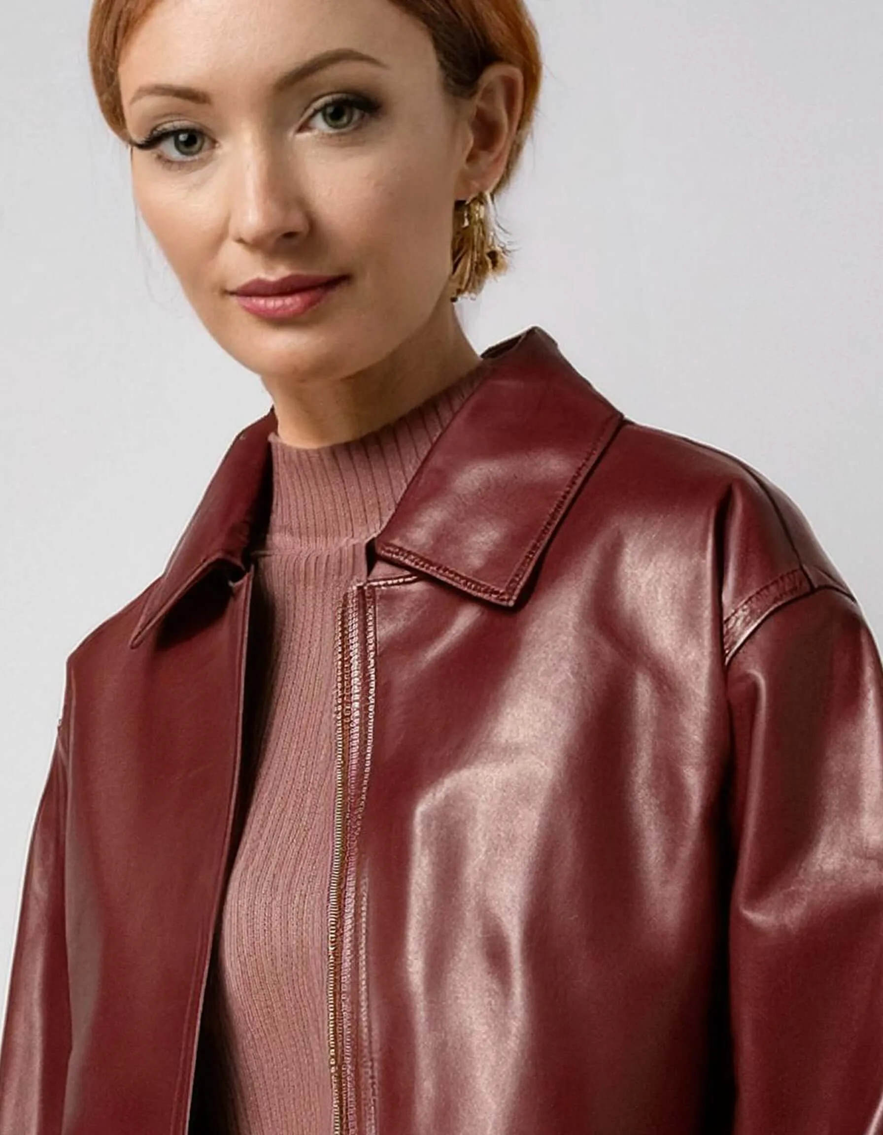 Deep Red Leather Jacket