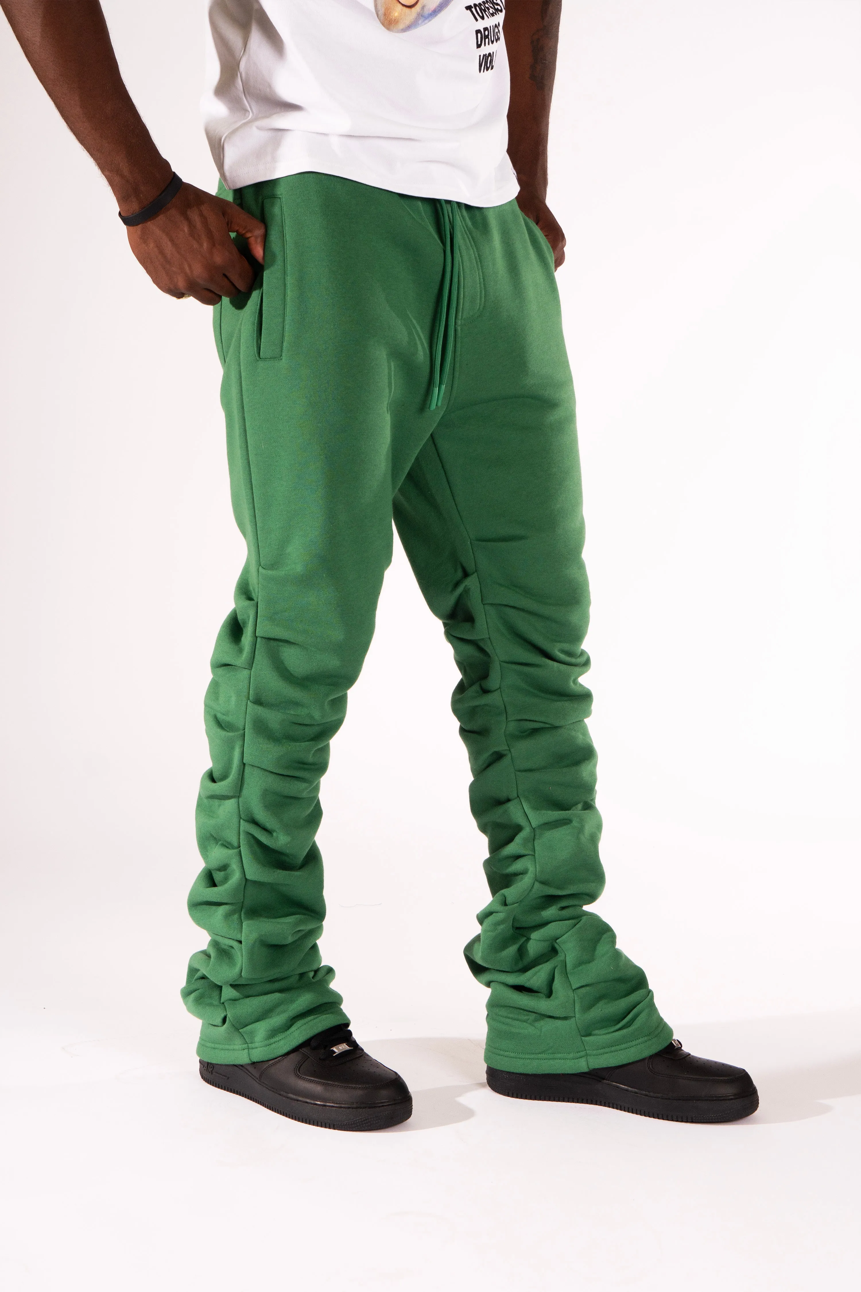 F6220 Malik Stacked Sweatpants - Green