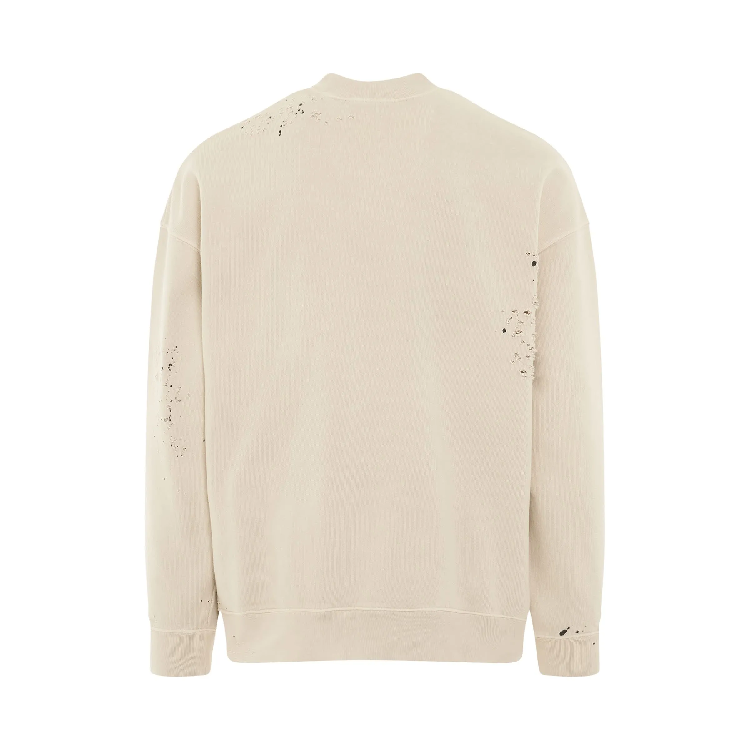 GD Glittered Logo Crewneck in Off White/Black