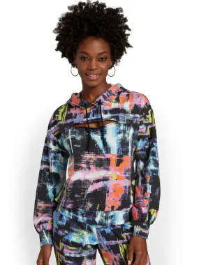 Graffiti-Print French Terry Pullover