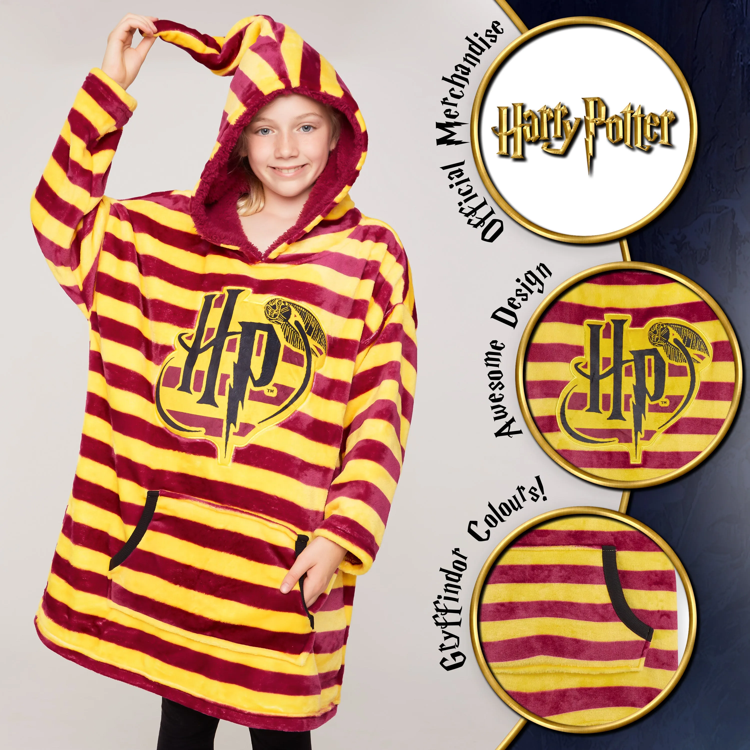 Harry Potter Red Hoodies For Girls, Kids Oversized Hoodie Blanket