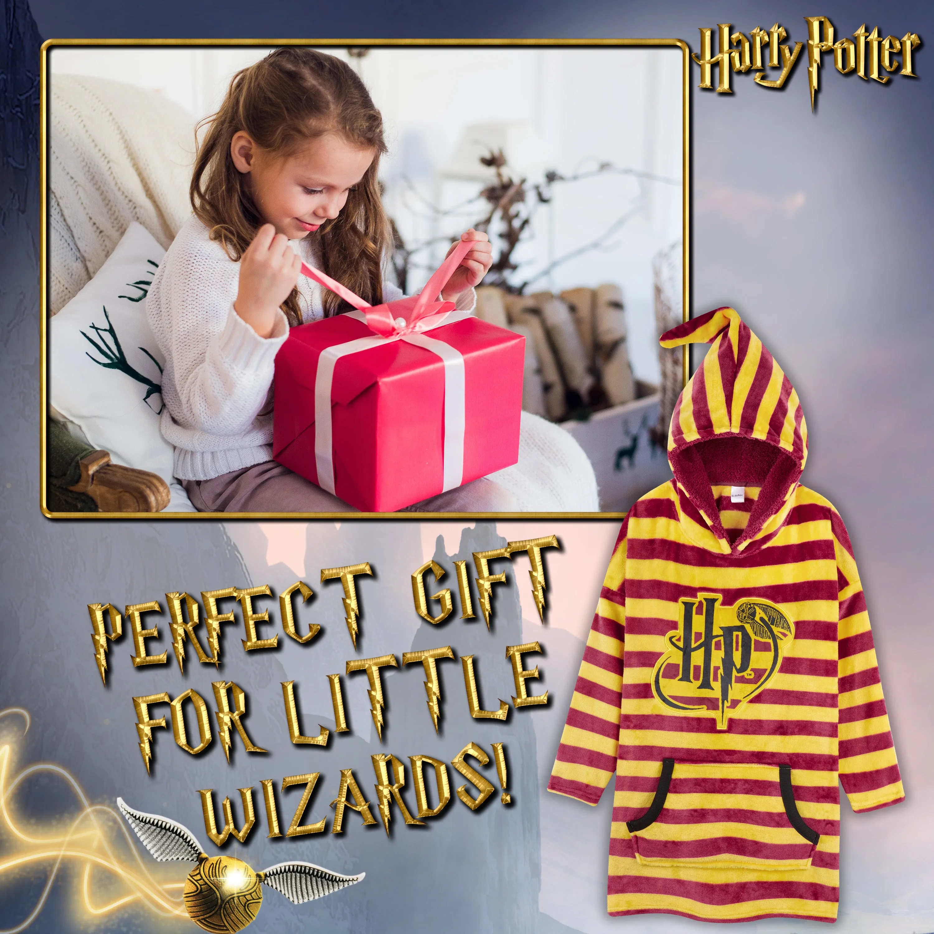 Harry Potter Red Hoodies For Girls, Kids Oversized Hoodie Blanket