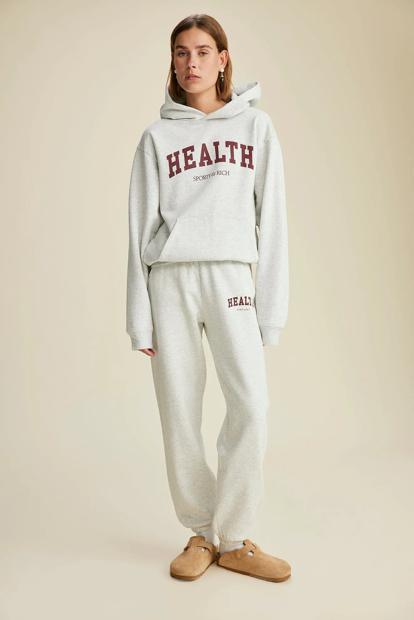 Health Ivy Hoodie - Heather Gray/Merlot