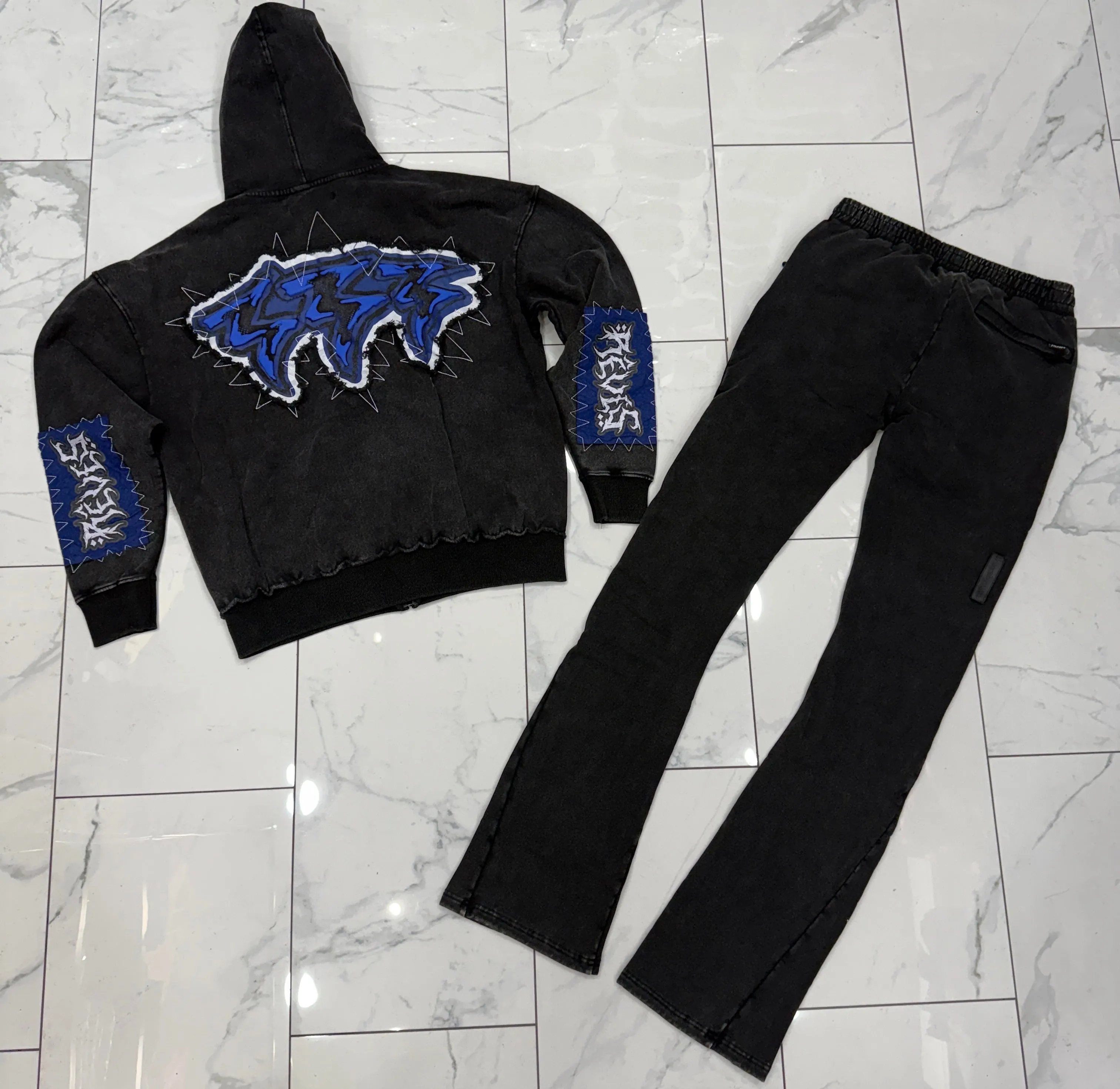 Hudson Patch Zip Stacked Fit Sweatsuit