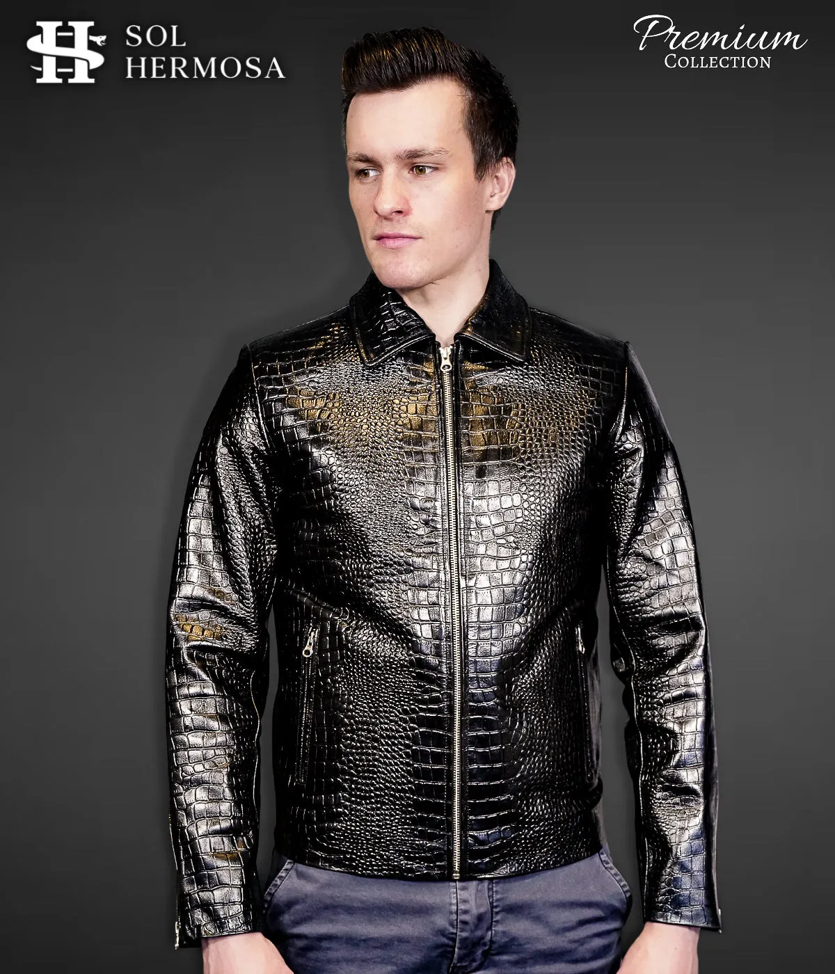 Leather Bomber Jacket For Men - Hades