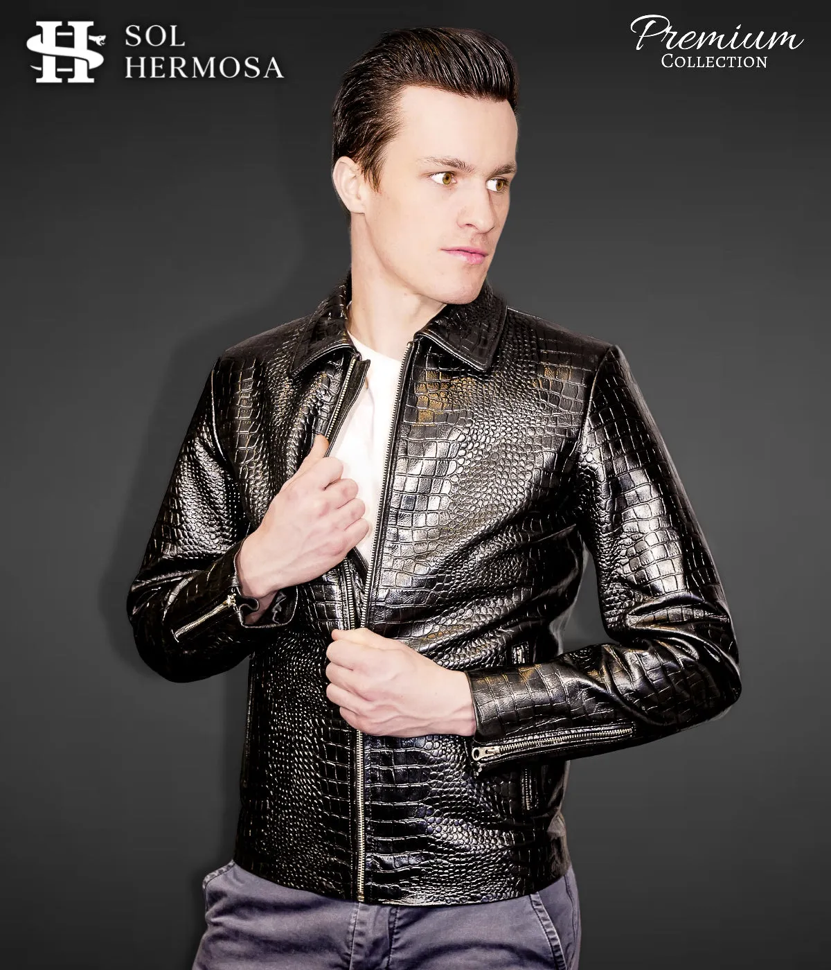 Leather Bomber Jacket For Men - Hades