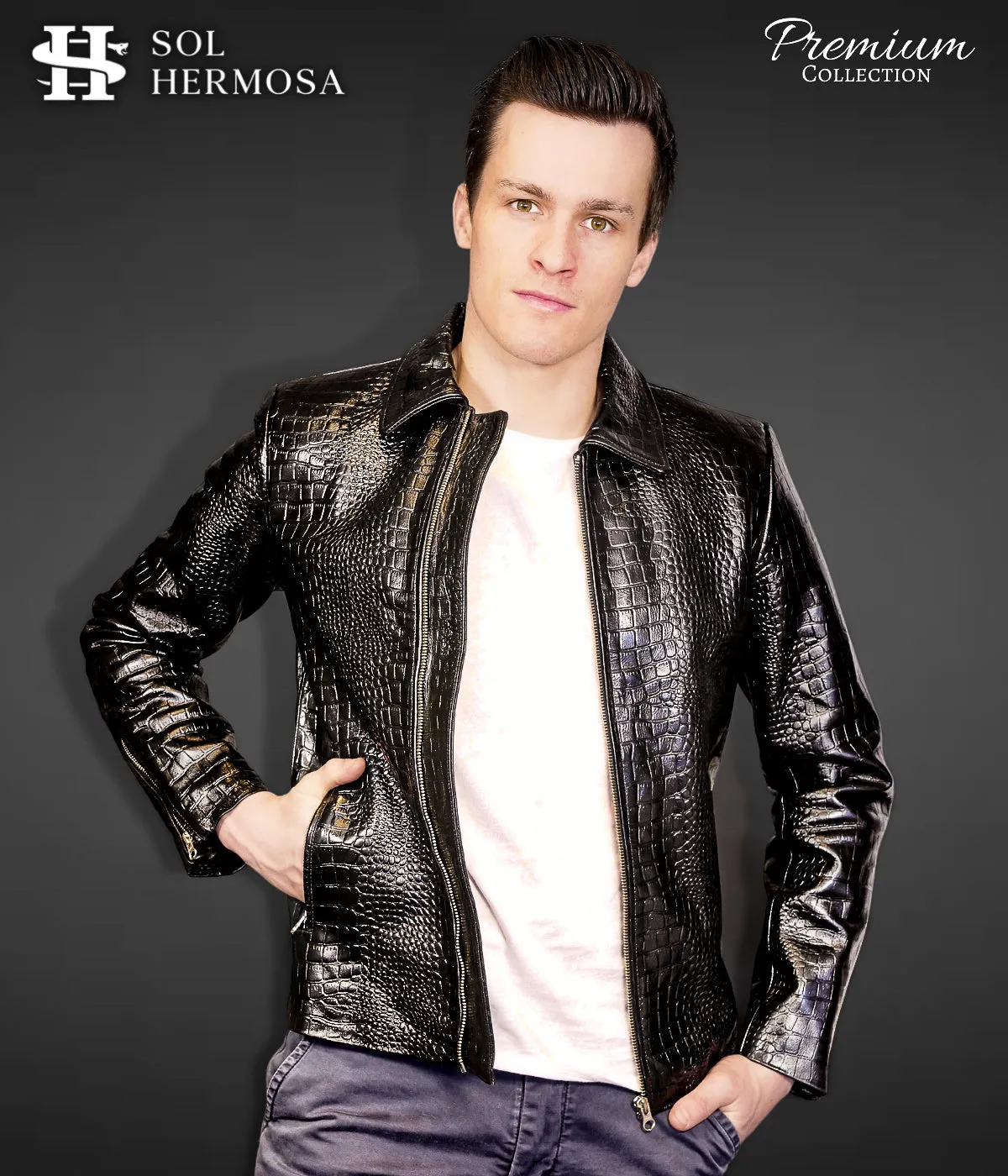 Leather Bomber Jacket For Men - Hades