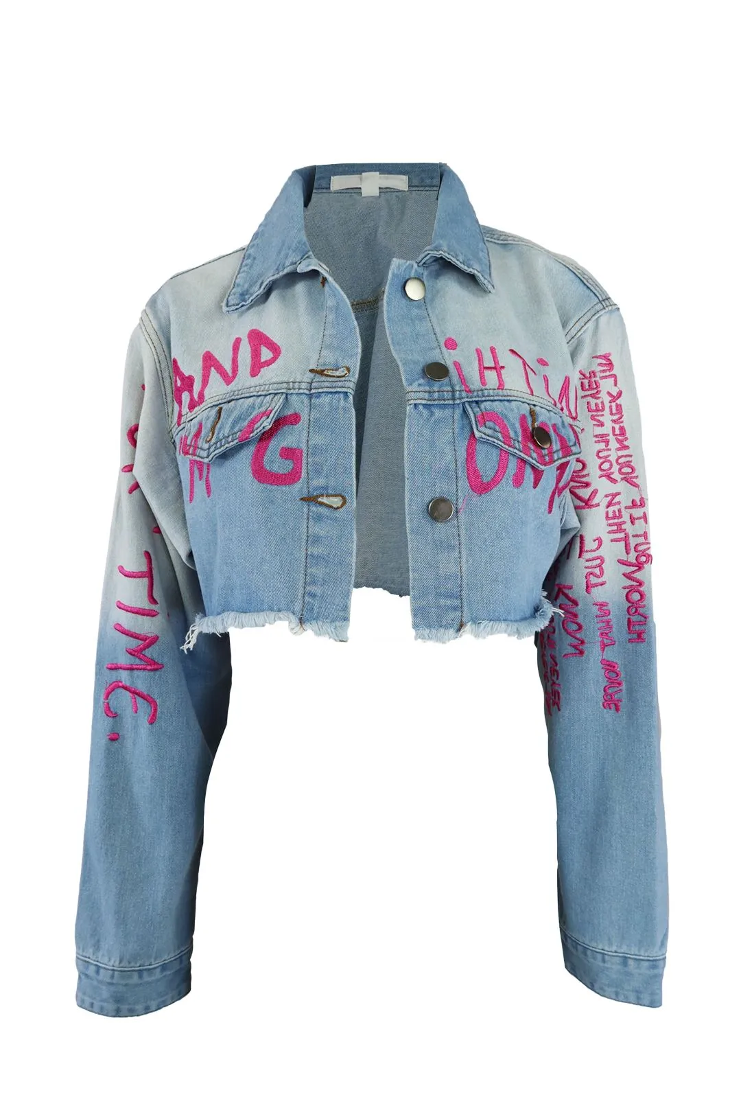 Legendary Lovers Pink Print Denim Jacket