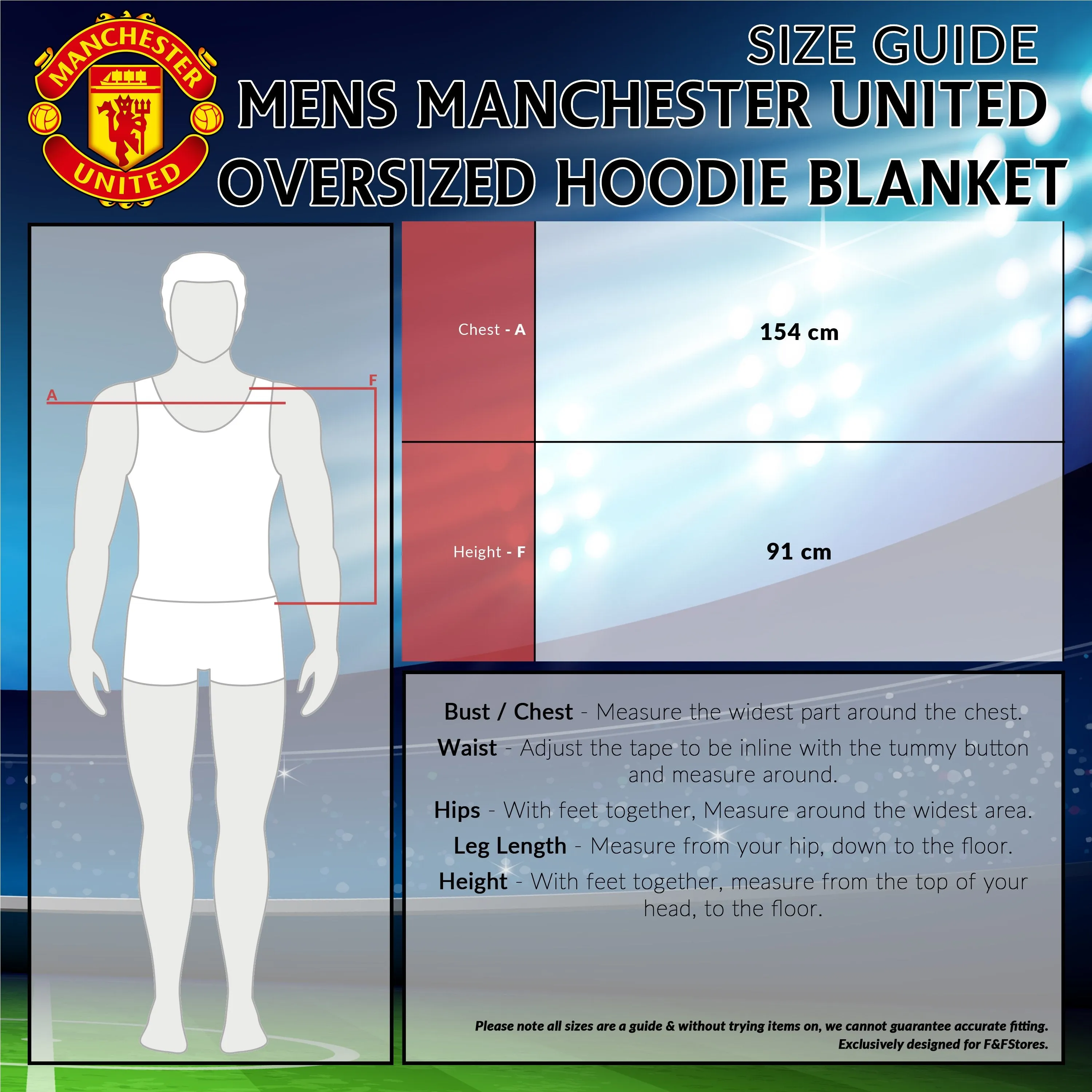 Manchester United F.C. Oversized Hoodie Blanket For Men, Man U Football Gifts