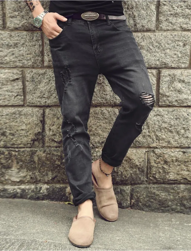 Men's Casual Stretch Ripped Denim Jeans