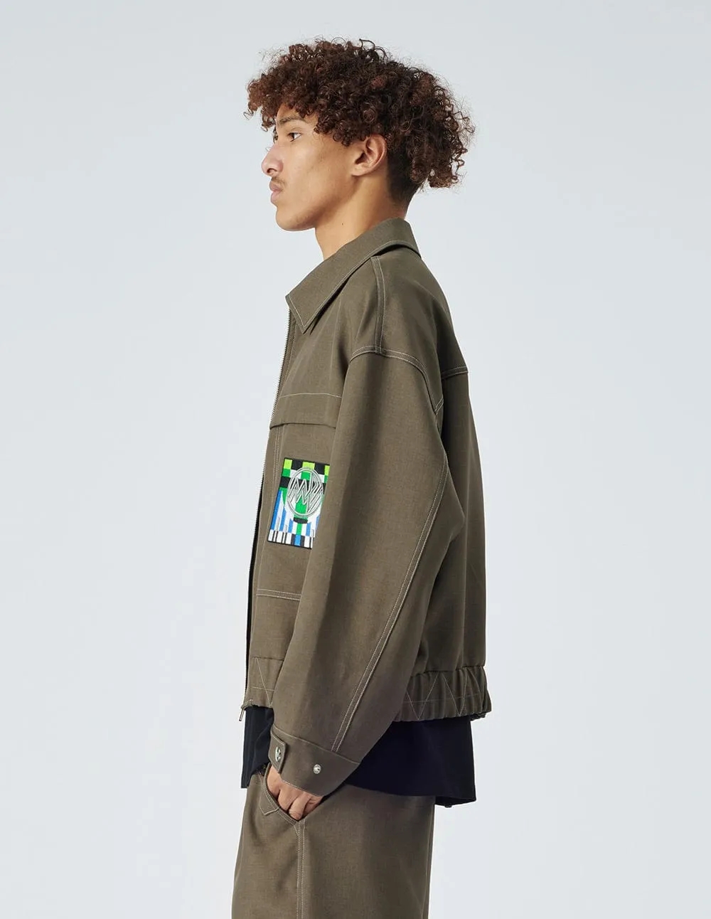 Men's Olive Graffiti Workwear Jacket