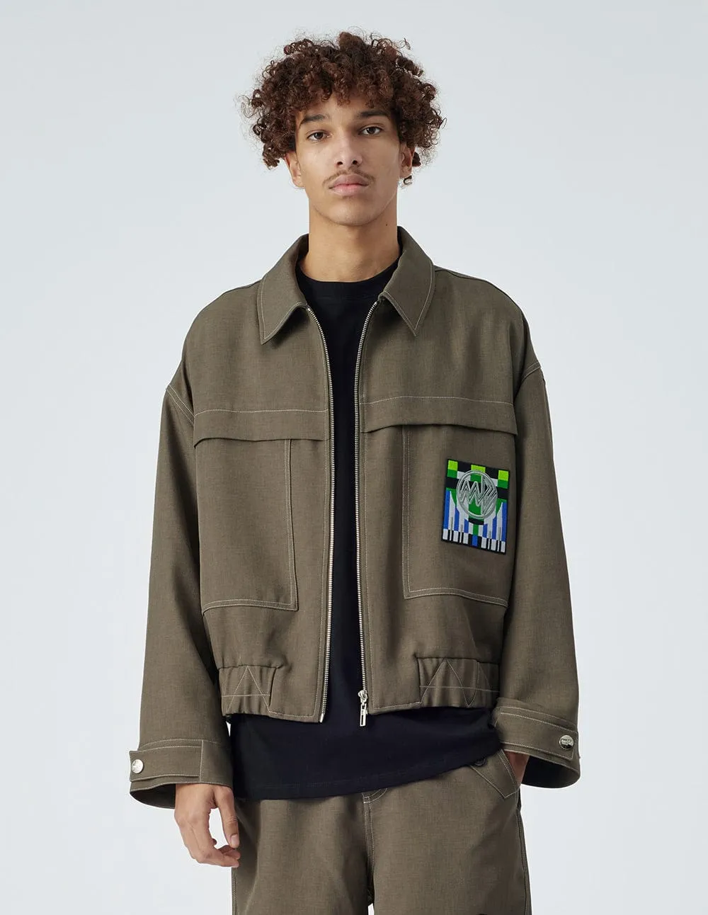 Men's Olive Graffiti Workwear Jacket