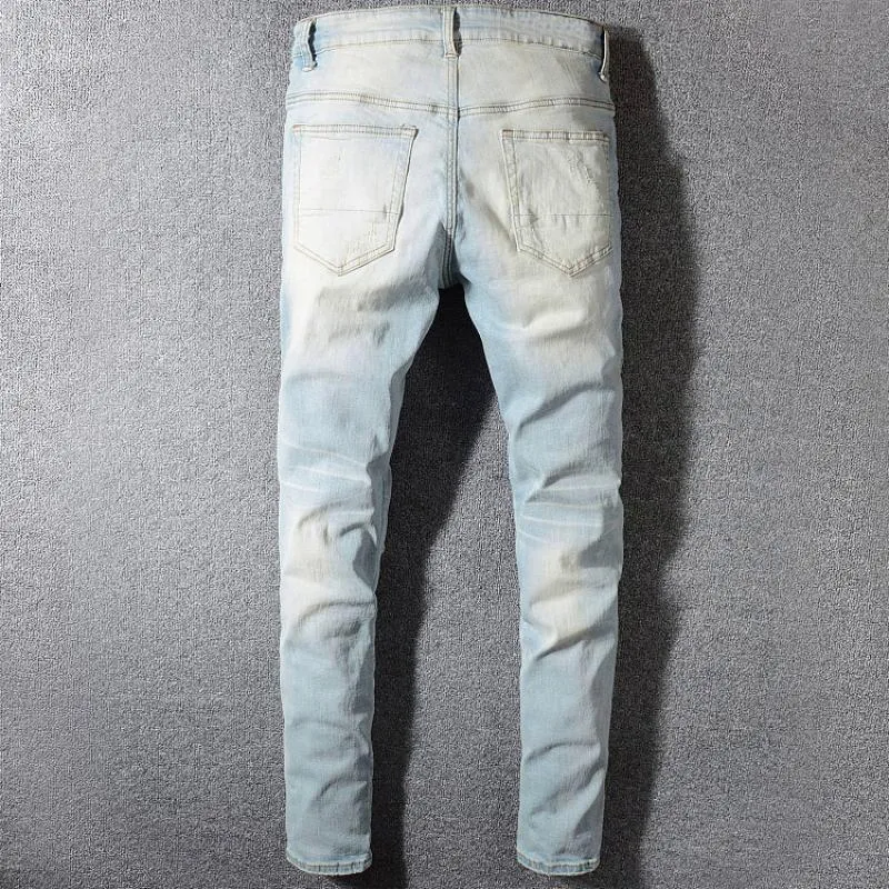 Men's Ripped Stretchy Jeans