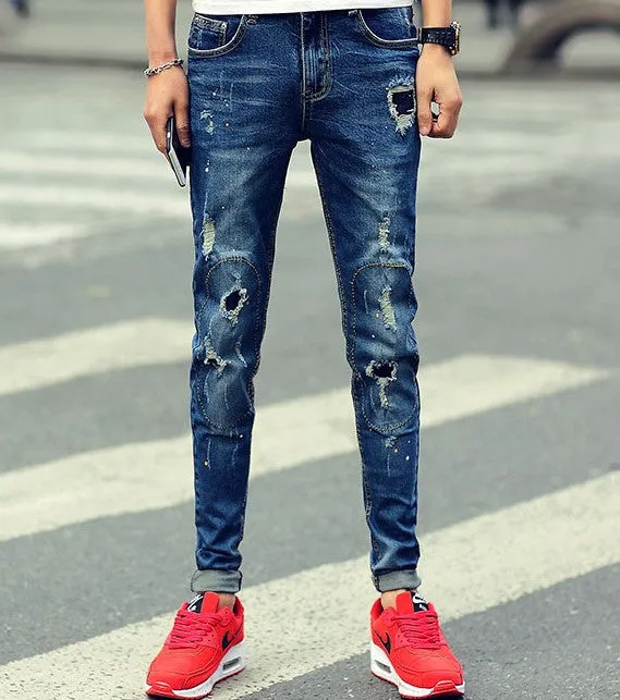 Men's Skinny Ripped Casual Jeans