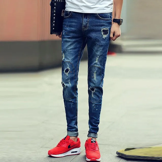 Men's Skinny Ripped Casual Jeans