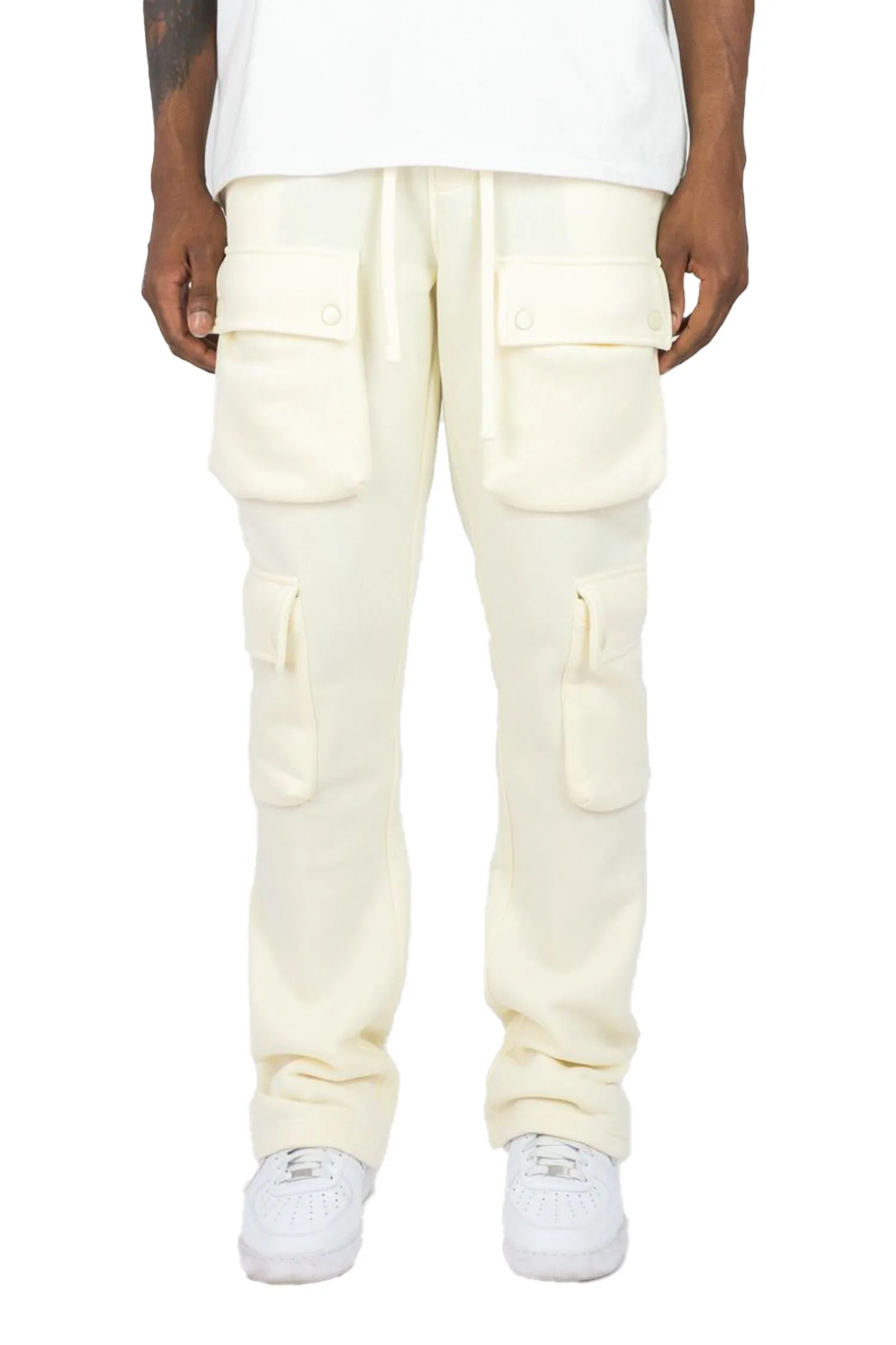 Men's Stacked Cargo Fleece Flared Sweat Pants