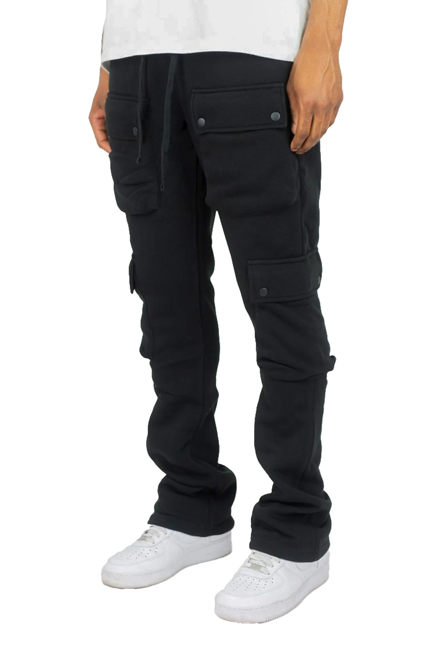 Men's Stacked Cargo Fleece Flared Sweat Pants