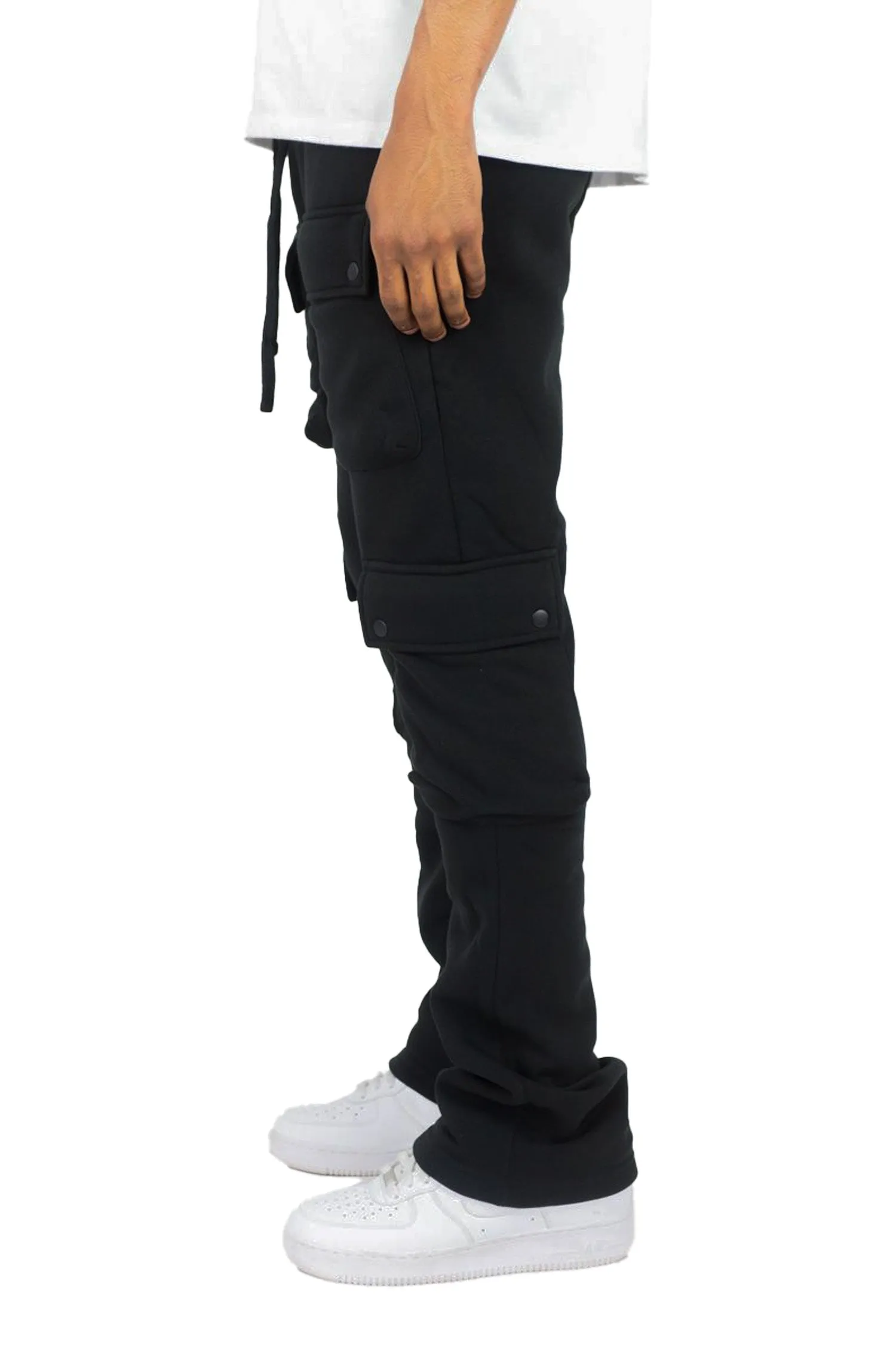 Men's Stacked Cargo Fleece Flared Sweat Pants