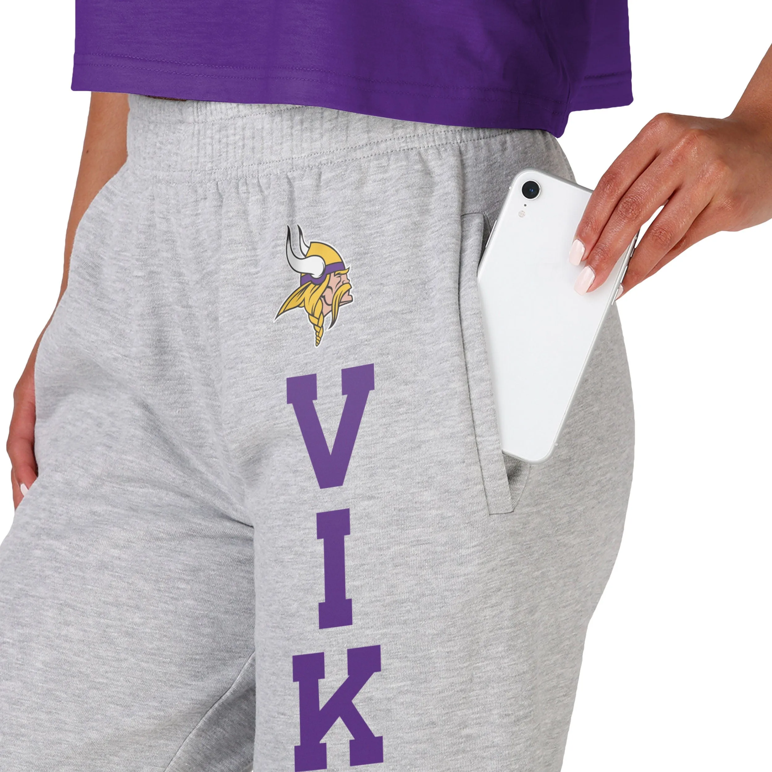 Minnesota Vikings NFL Womens Big Wordmark Gray Sweatpants