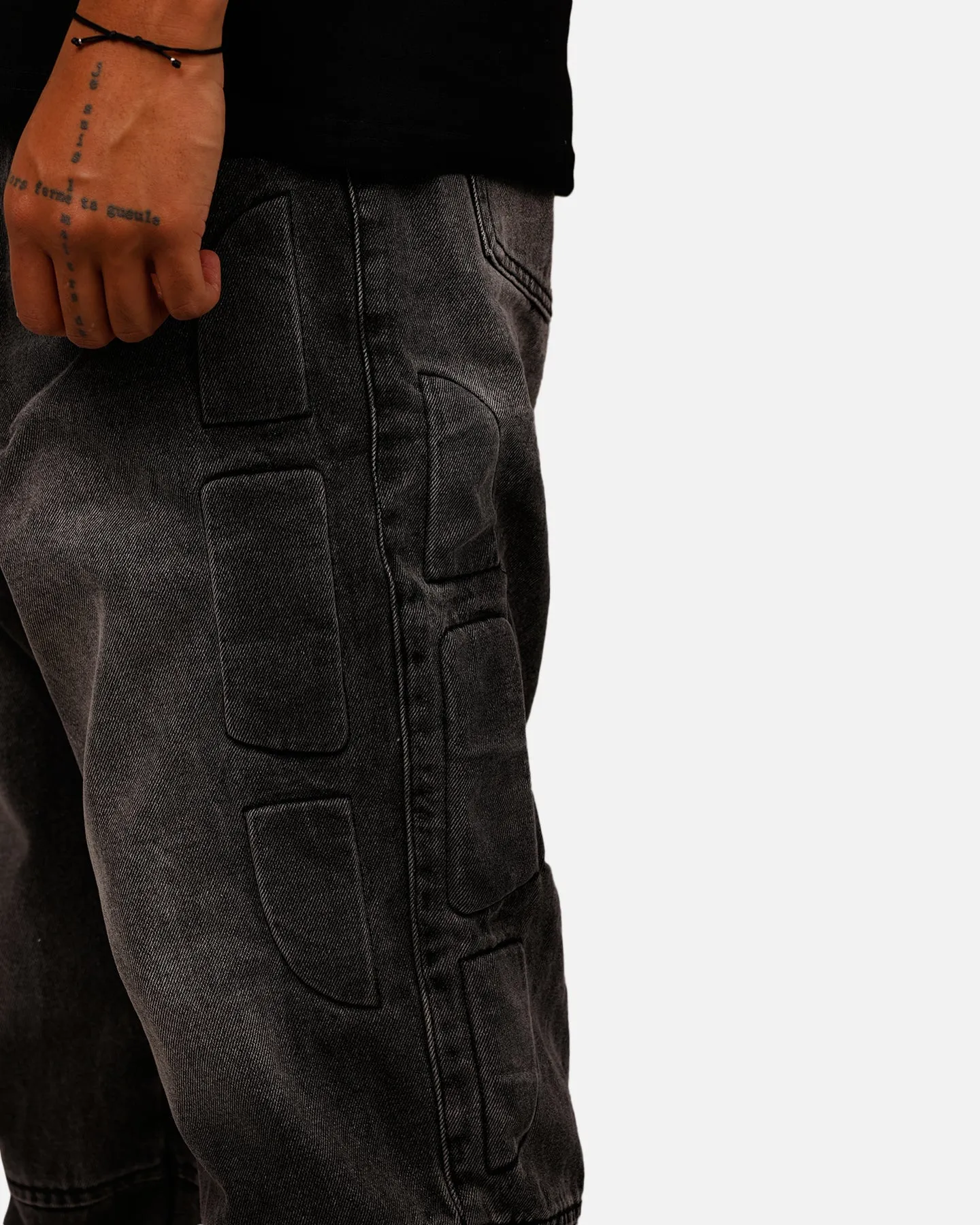 MNML Ultra Baggy Padded Denim Pants Black