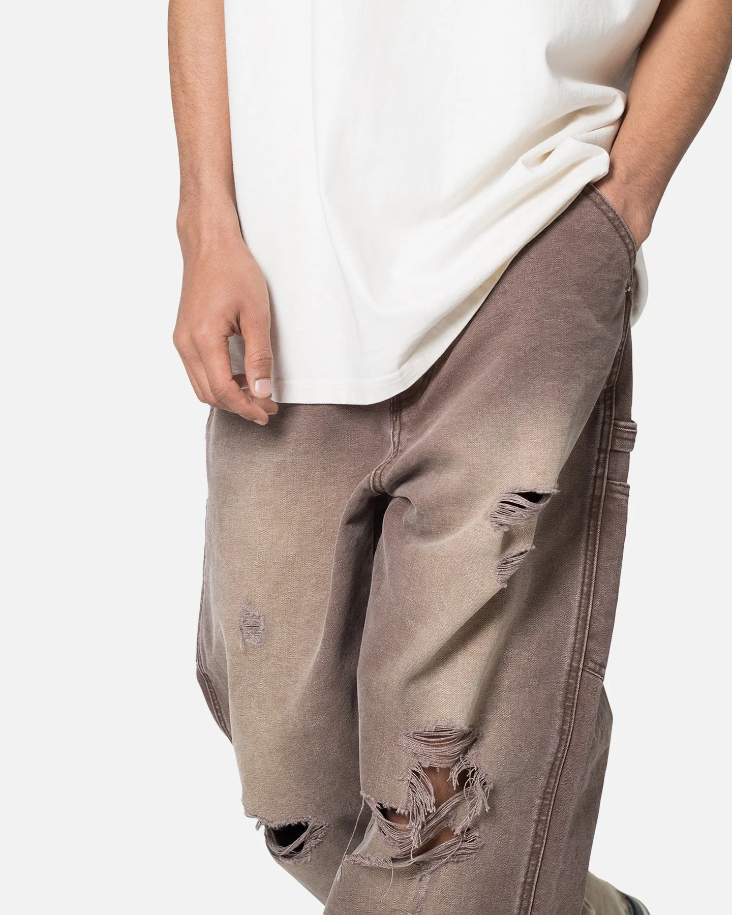 MNML Ultra Baggy Work Denim Pants Brown