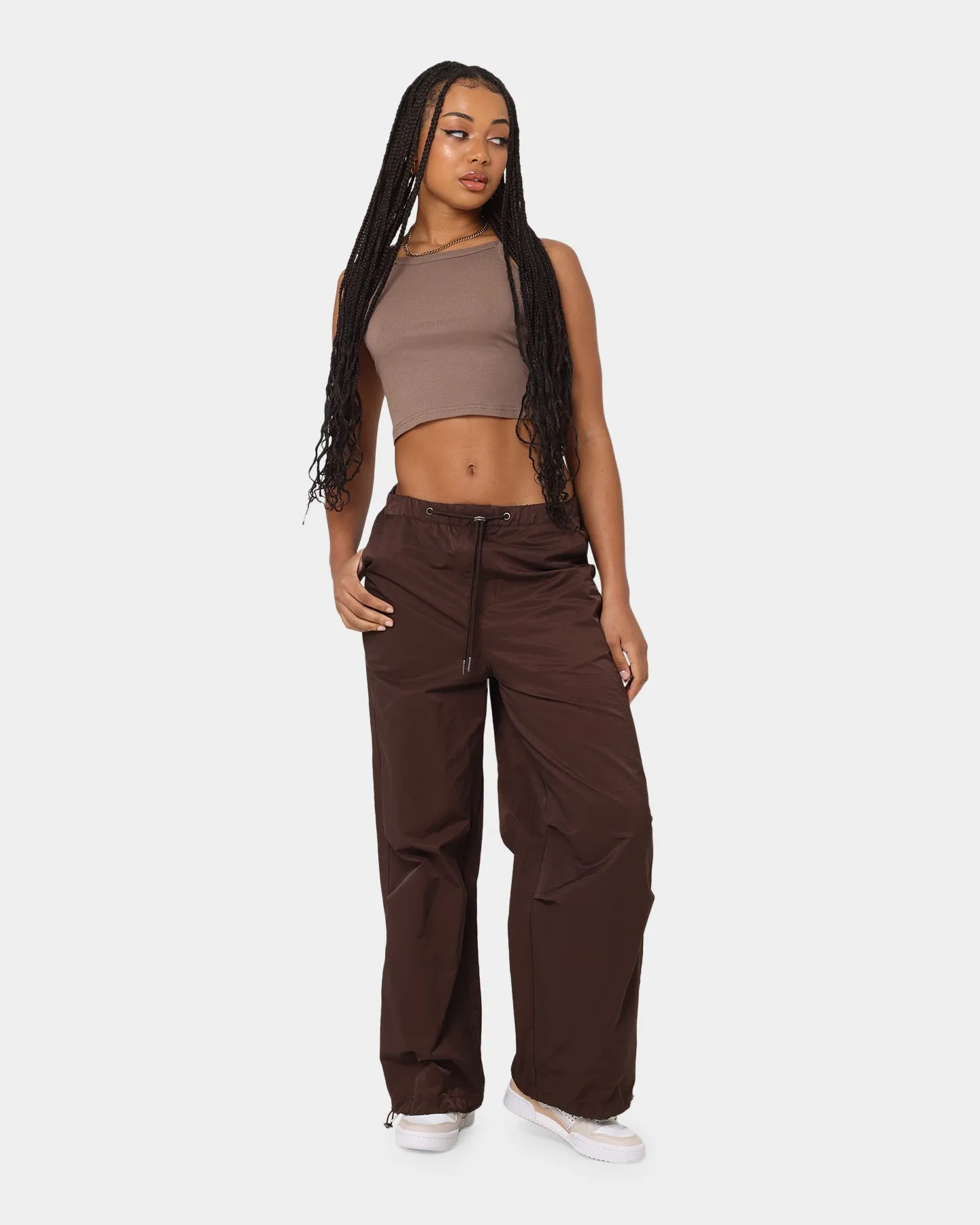 MNML Women's Parachute Pants Brown