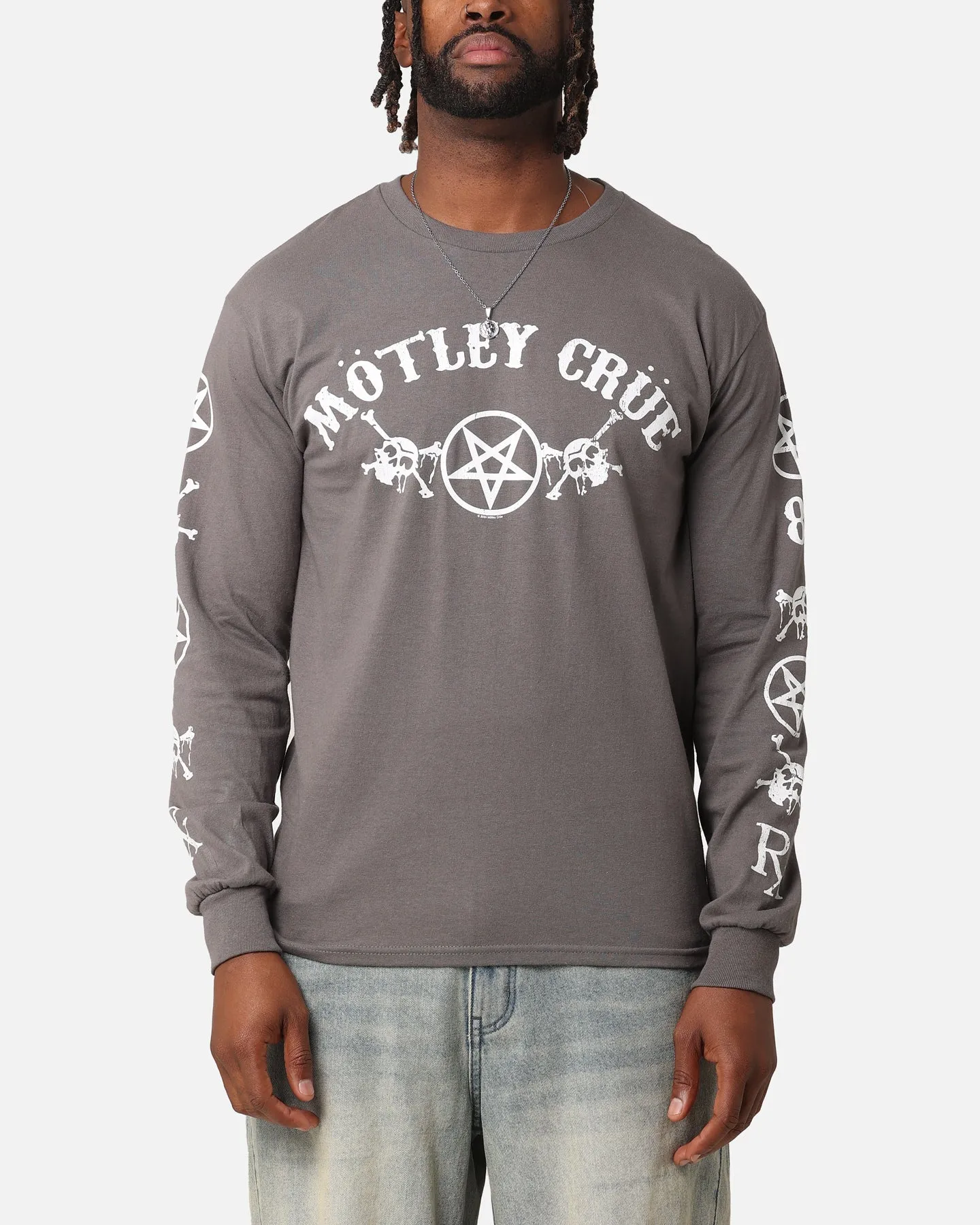 Motley Crue Feel Good Hollywood Long Sleeve T-Shirt Charcoal