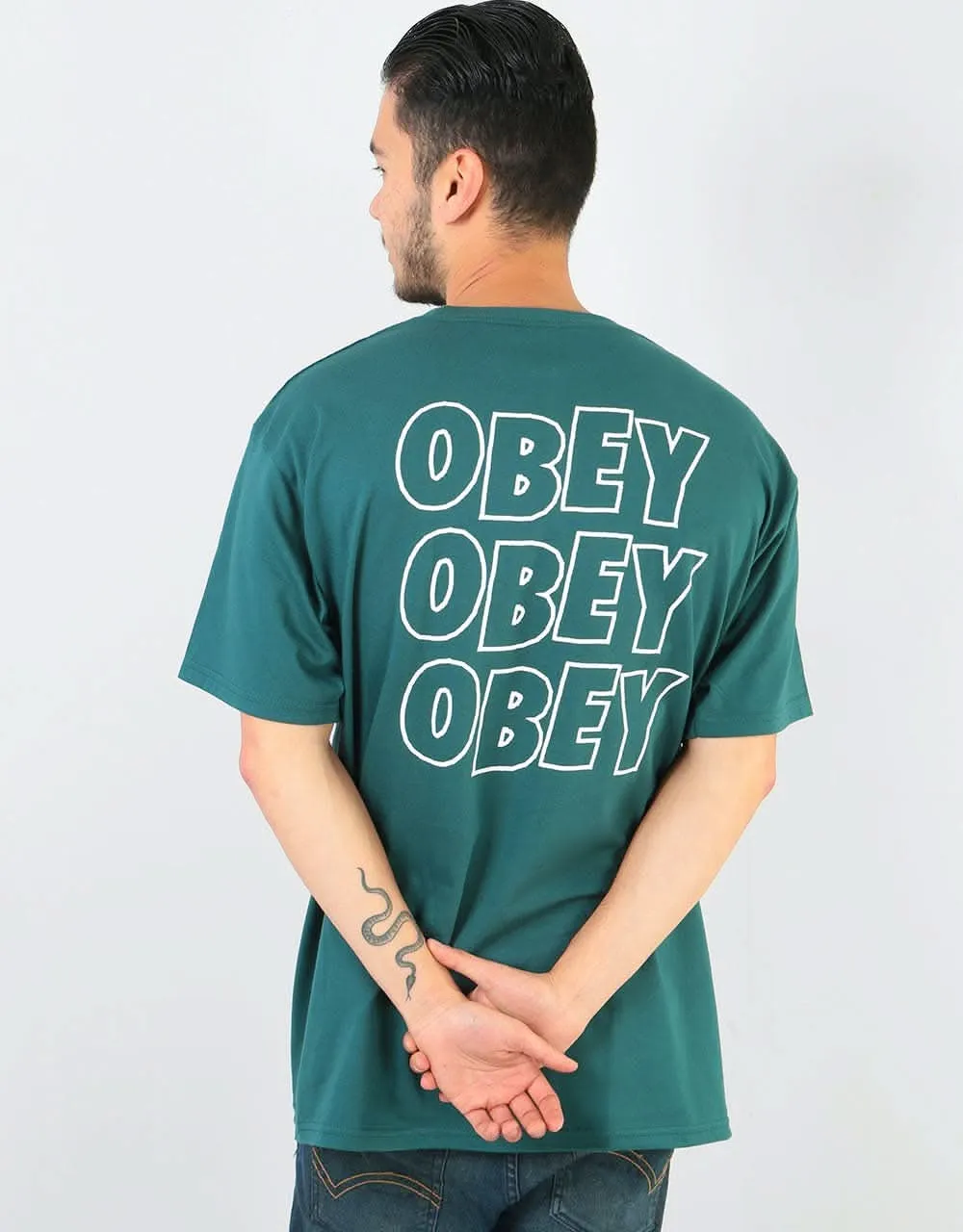 Obey Jumbled Eyes T-Shirt - Pine