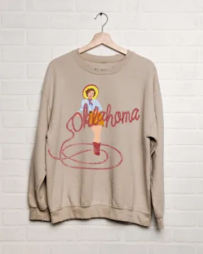 Oklahoma Cowgirl Sand Thrifted Sweatshirt