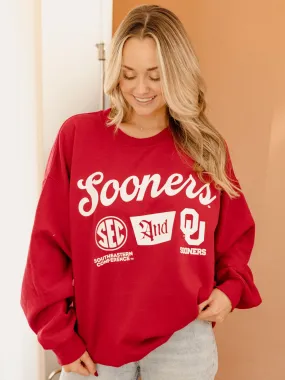 OU/SEC TAP Crimson Thrifted Sweatshirt