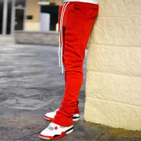 Red Stacked Sweatpants Joggers