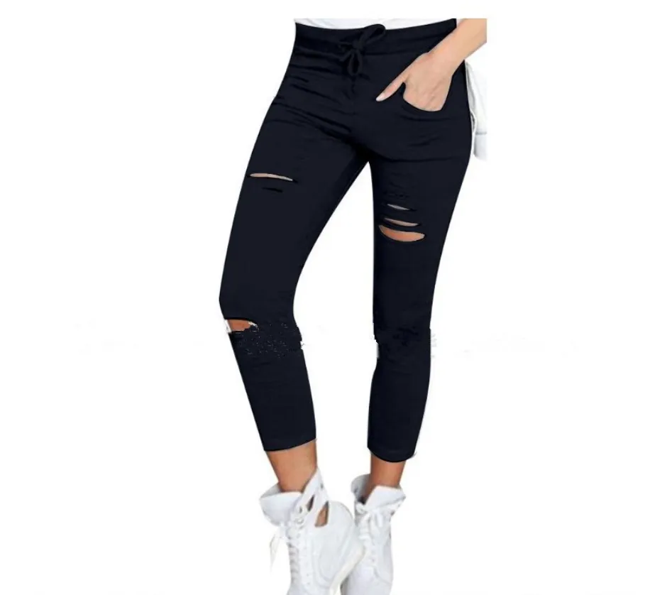 Ripped Casual Skinny Pants