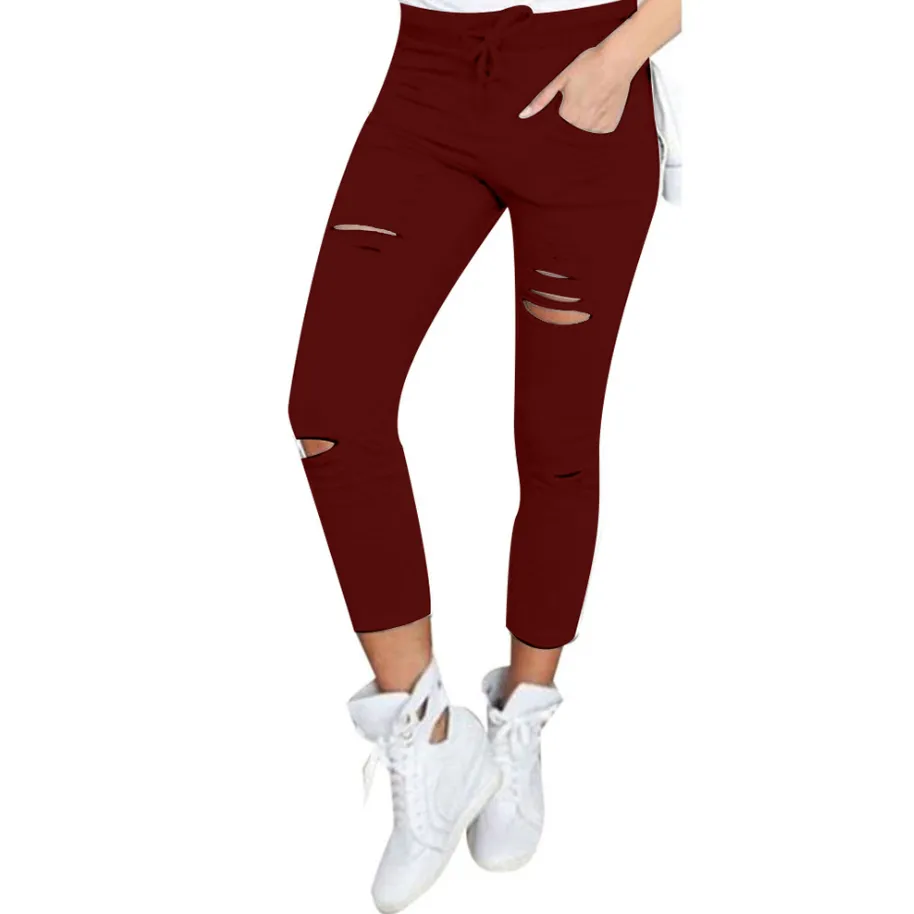 Ripped Casual Skinny Pants