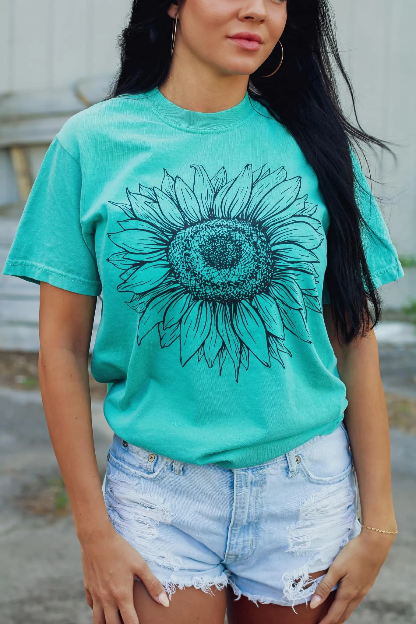 Sunflower Outline Tees (Choose Your Color)