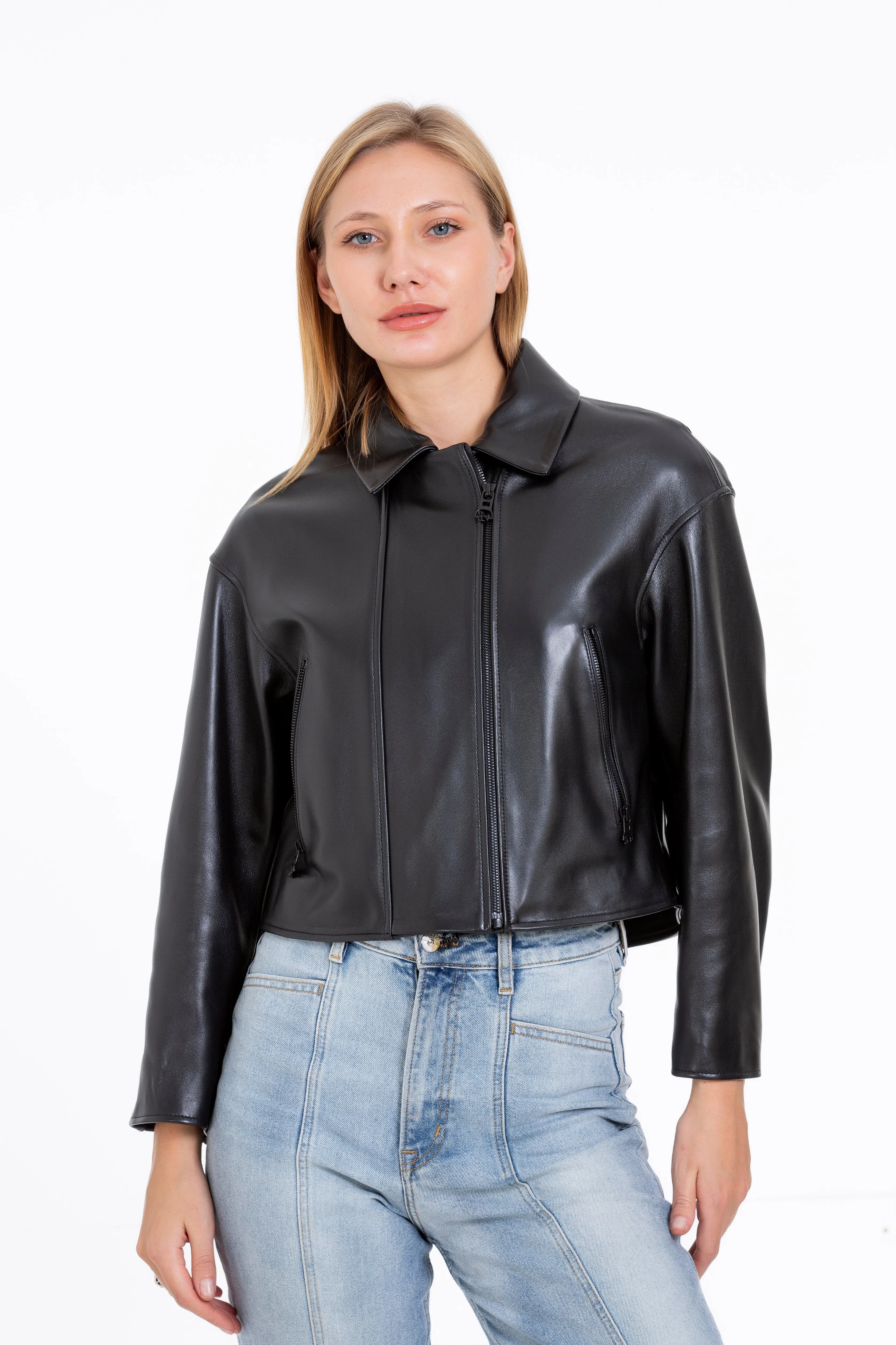 The Dennistoun Leather Black Women Jacket