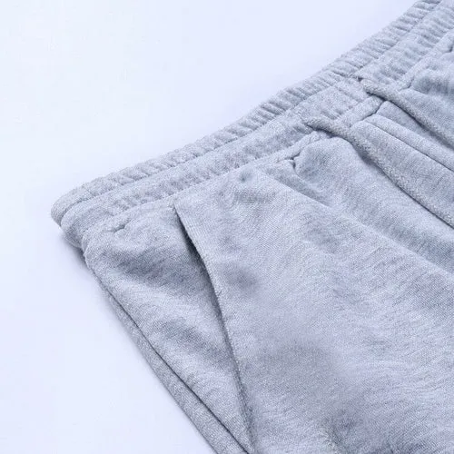 Thick Stacked Sweatpants For Woomen Drawstring High Waisted Trousers