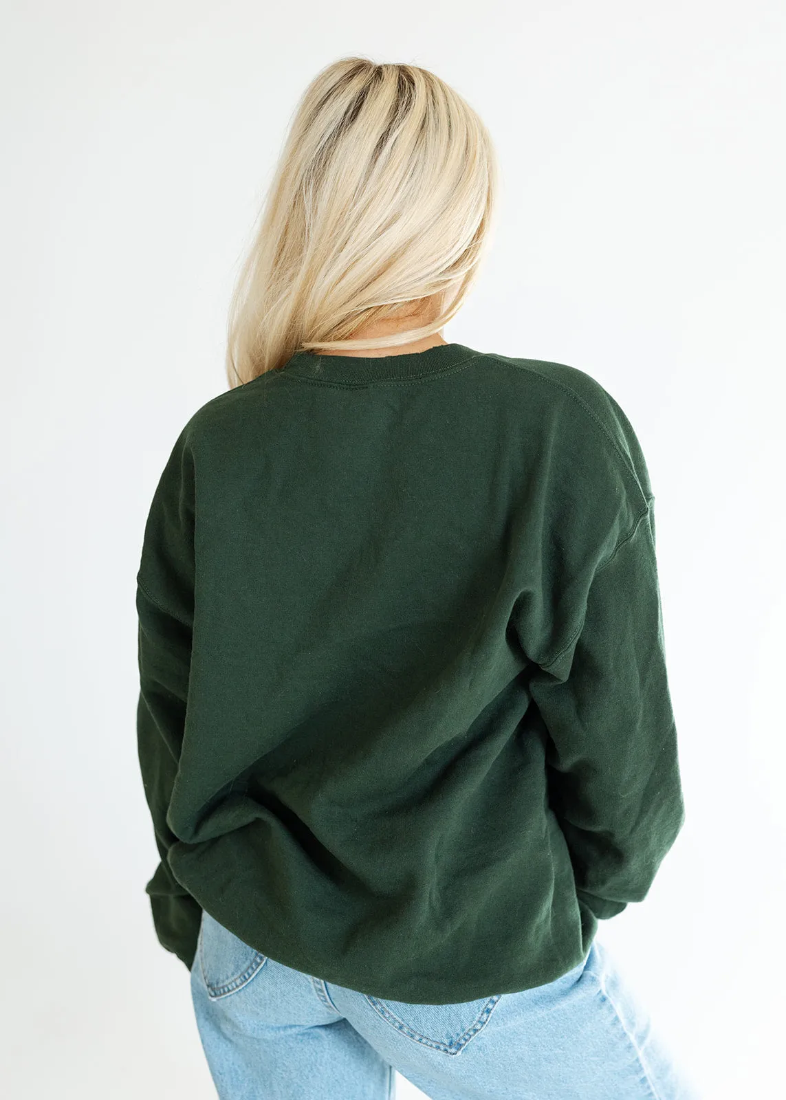 Vintage Christmas Military Green Thrifted Sweatshirt